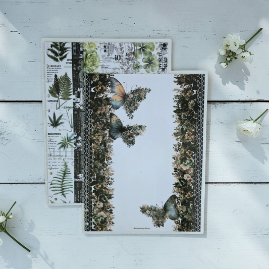 Arbor Designs discbound planner cover, natural green reversible cover by dream.design.bloom