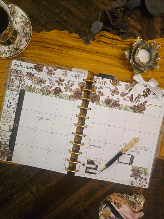 Dated Monthly Discbound Planner - Arbor Designs (Green)