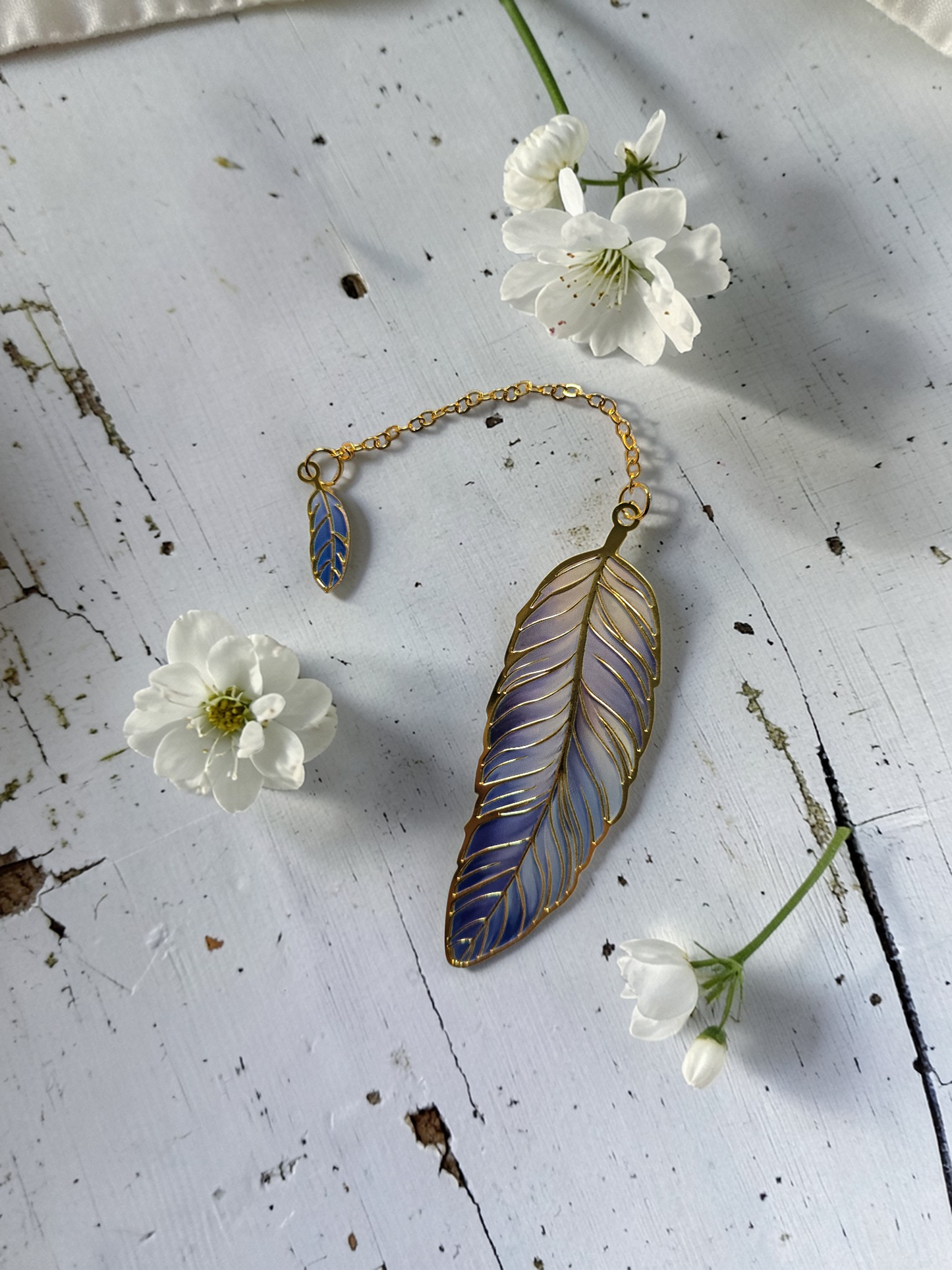 Gold Bookmark | Azure Blooms