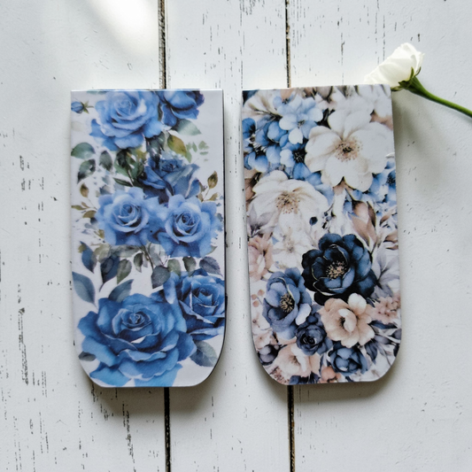 Magnetic Bookmark Set | Azure Blooms | Set of 2