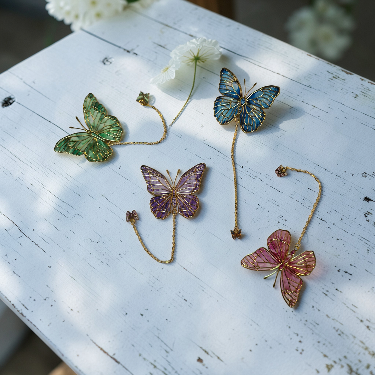 Gold Bookmark | Azure Blooms