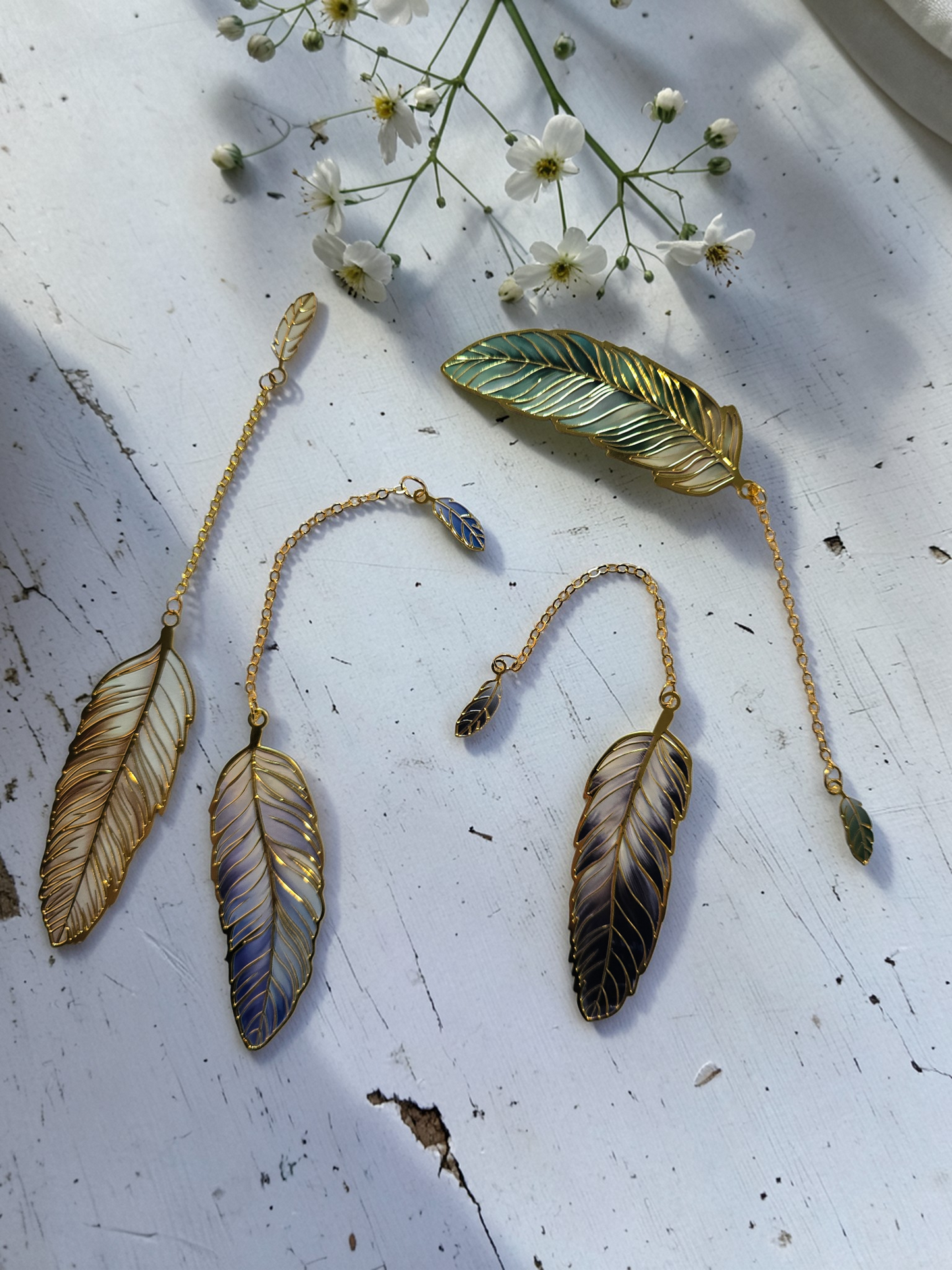 Gold Bookmark | Azure Blooms