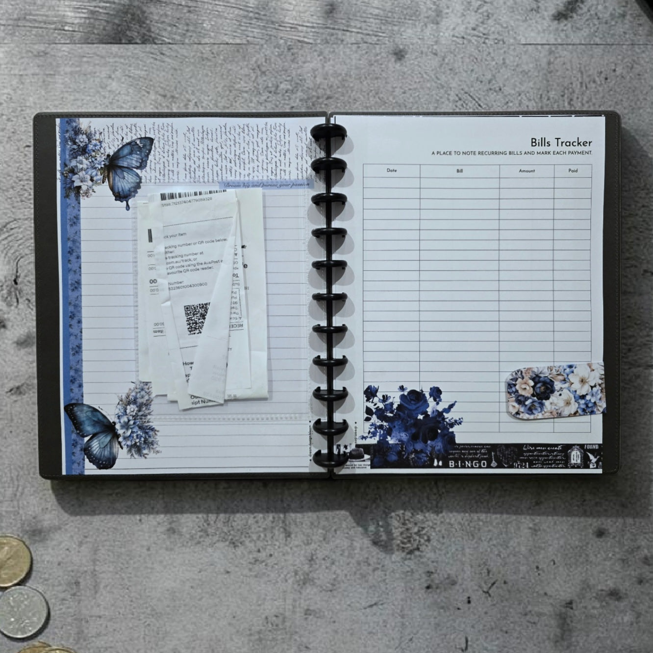 Financial Tracker Inserts | Azure Blooms