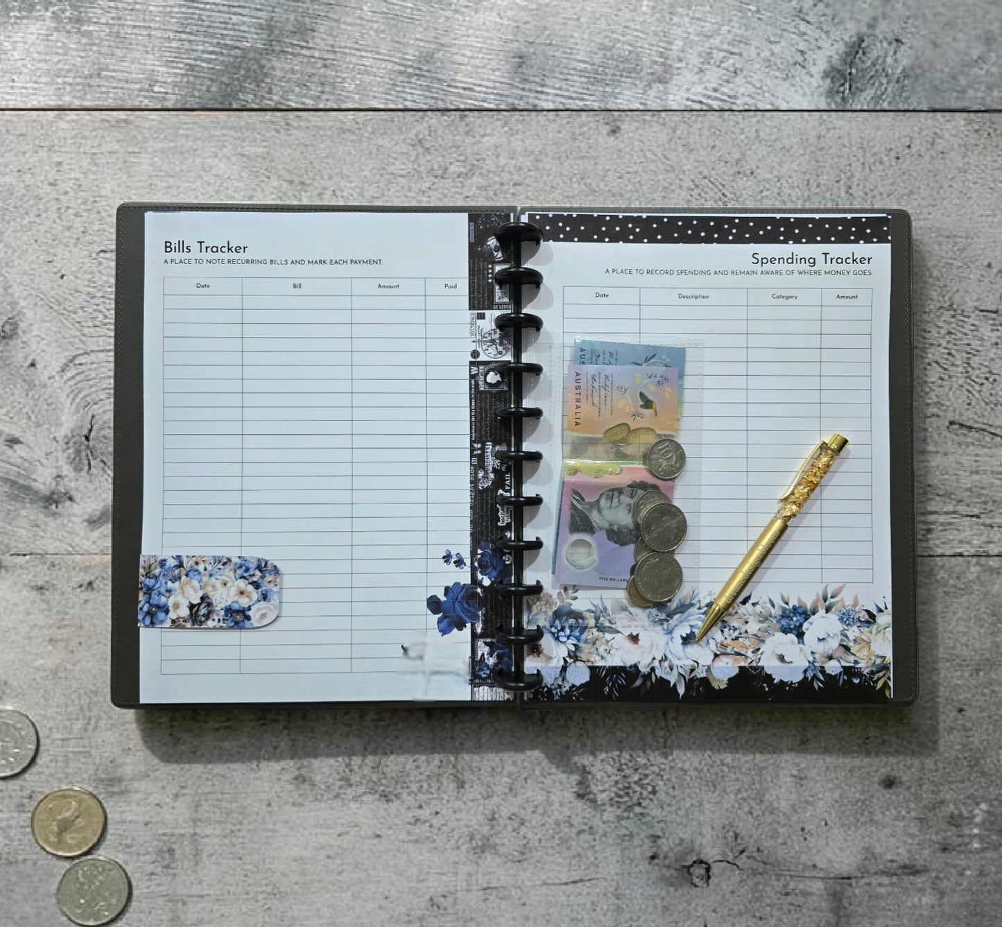 Financial Tracker Inserts | Azure Blooms