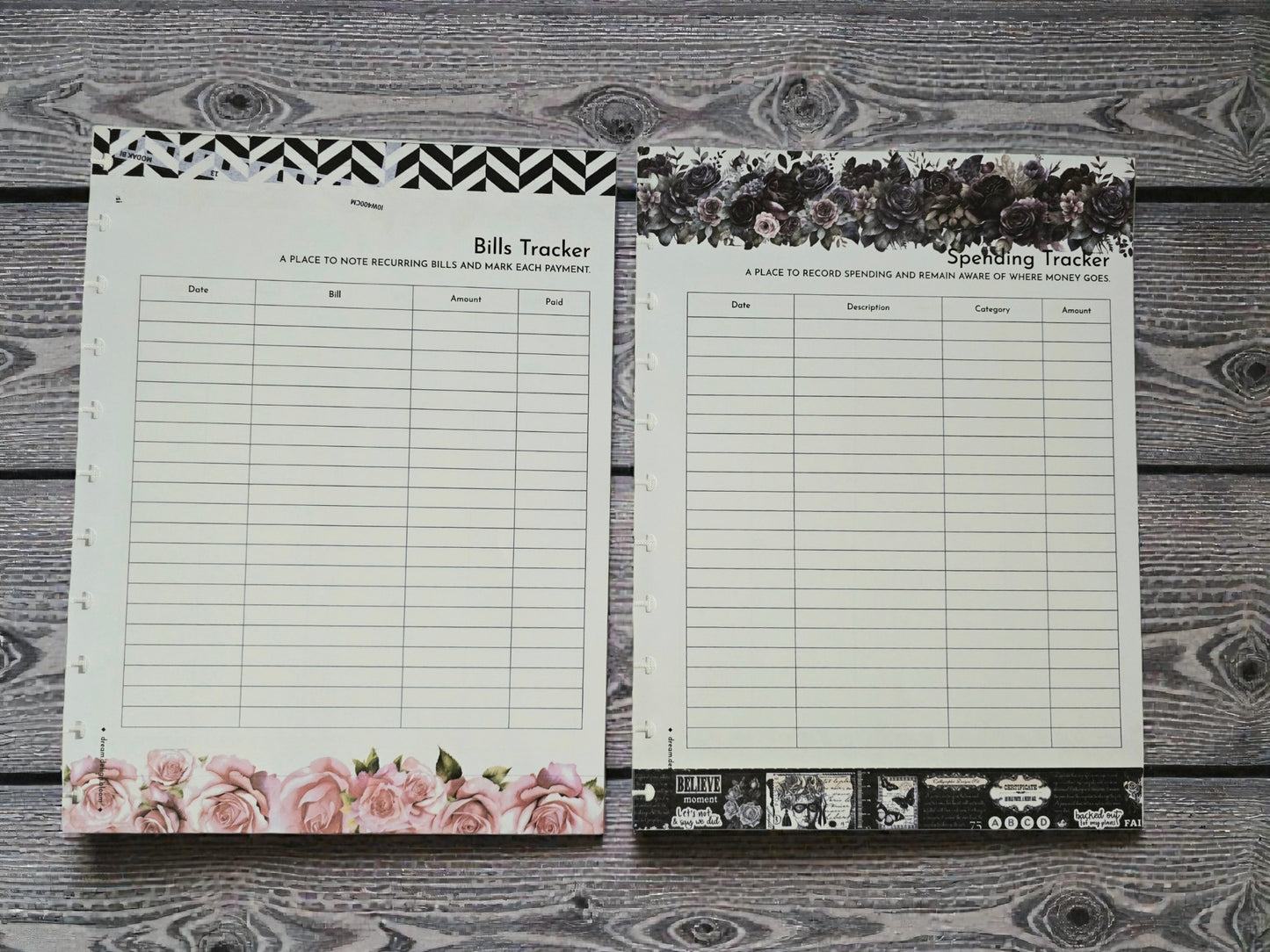 Financial Tracker Inserts | Whisper Dreams