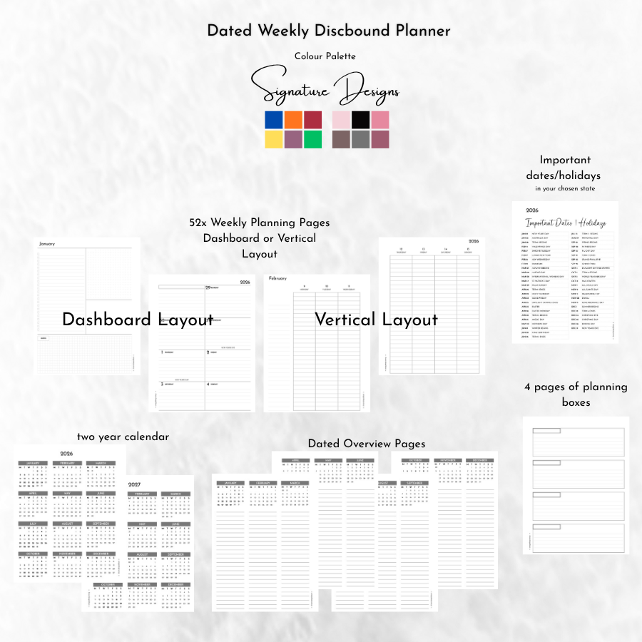 Weekly Discbound Planner | Signature Designs