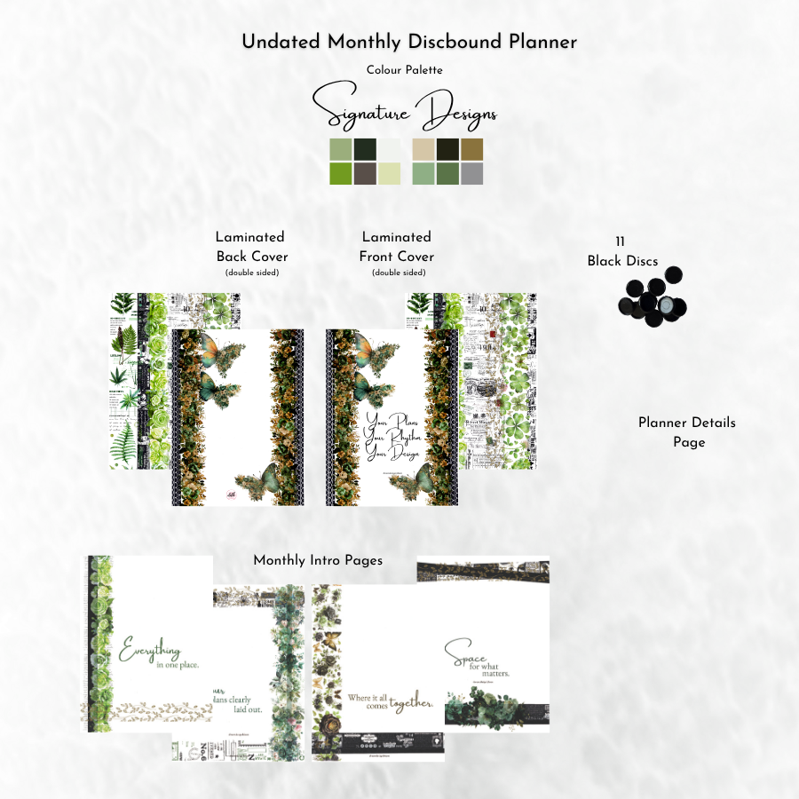 Undated Discbound Monthly Planner | Arbor Designs