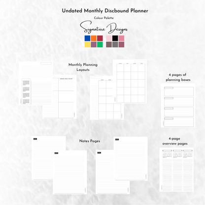 Undated Discbound Monthly Planner | Signature Designs