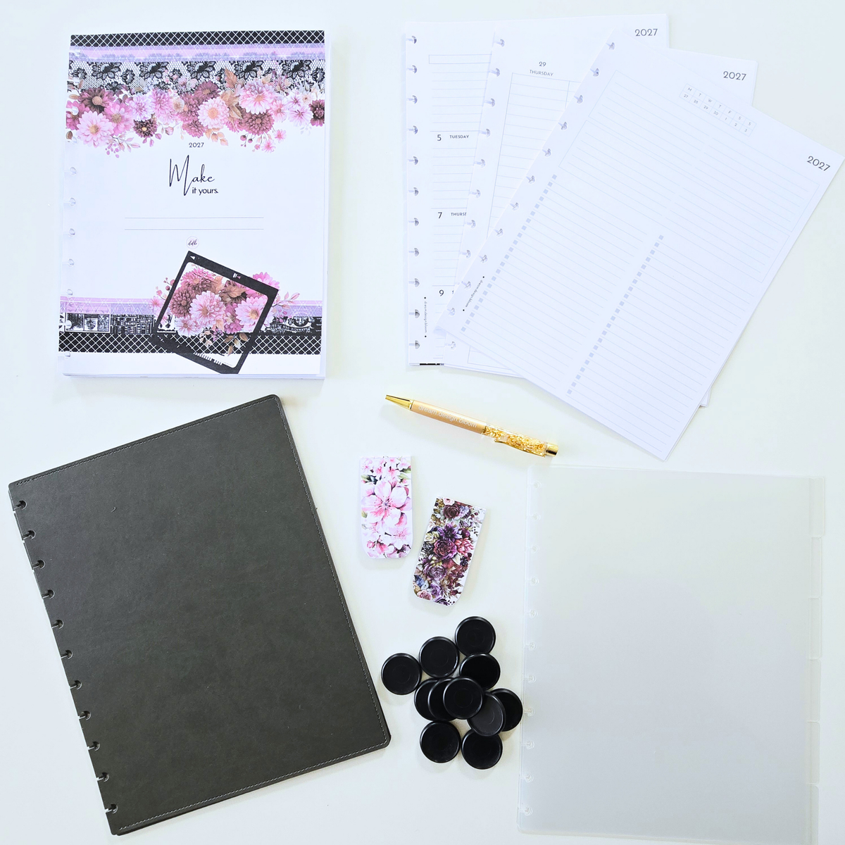Boutique Leather Discbound Planner Bundle