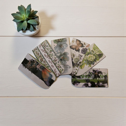 Arbor Designs magnetic planner bookmarks by dream.design.bloom, natural green discbound planner accessories in boutique palette designs