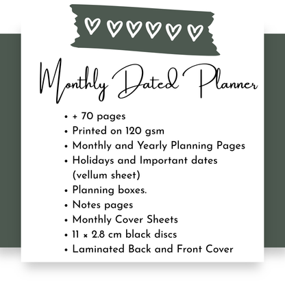 Dated Discbound Monthly Planner
