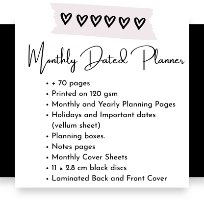 Dated Discbound Monthly Planner | Signature Designs