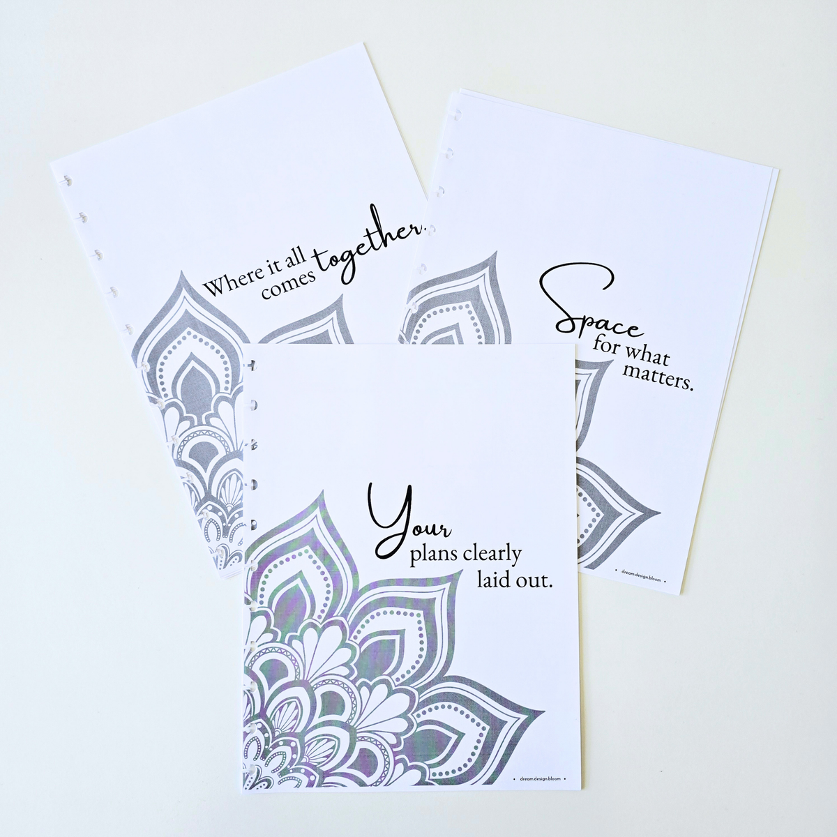 3-Month Undated Discbound Planner Inserts | Signature Designs