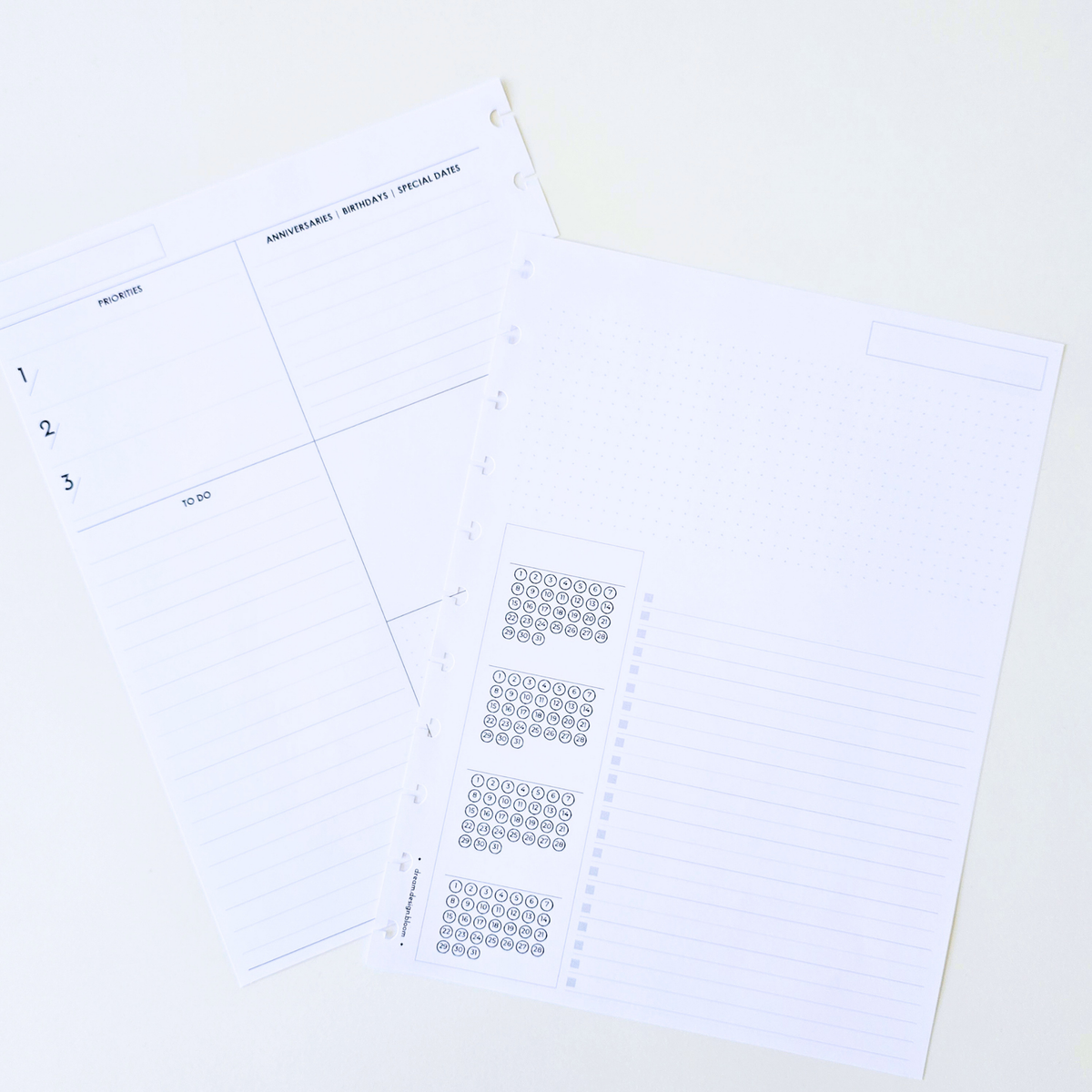 3-Month Undated Discbound Planner Inserts | Signature Designs