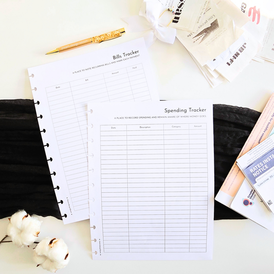 Financial Tracker Inserts | Signature Designs