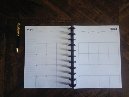 Dated Monthly Discbound Planner - Signature Designs (Plain)