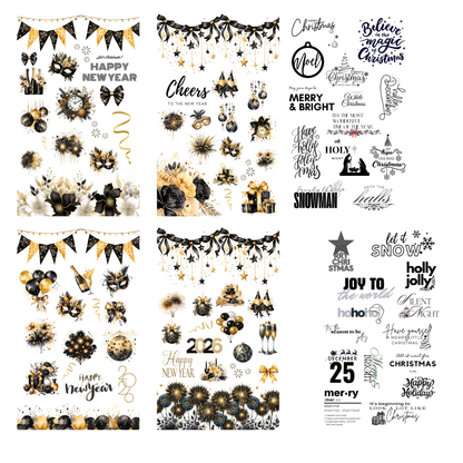 Sticker Book Christmas by dream.design.bloom with Christmas and New Year-themed designs for elegant discbound planner spreads.