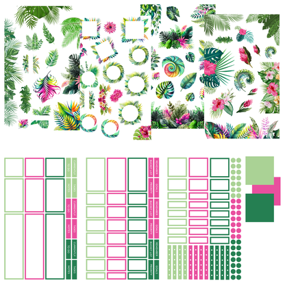 Sticker Book Summer by dream.design.bloom showing bright summer florals and functional planner sticker layouts for discbound planners