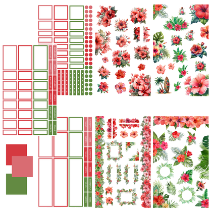 Sticker Book Summer by dream.design.bloom featuring boutique discbound planner stickers with decorative icons and colour-coordinated summer palette designs