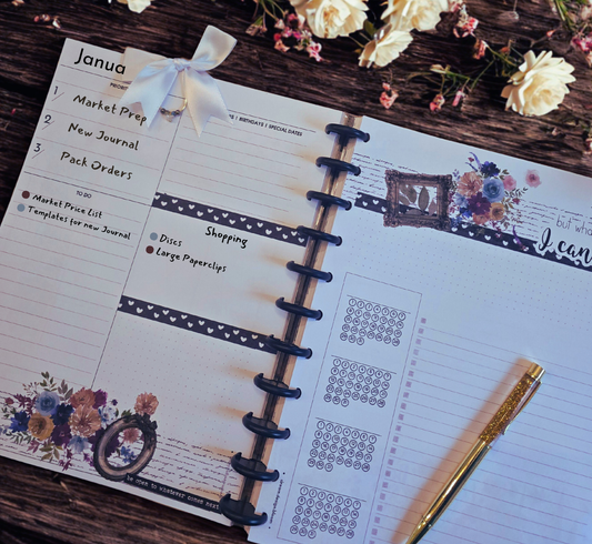Dated Monthly Discbound Planner - Celestial Blooms (Rainbow)