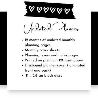 Undated Discbound Monthly Planner | Signature Designs