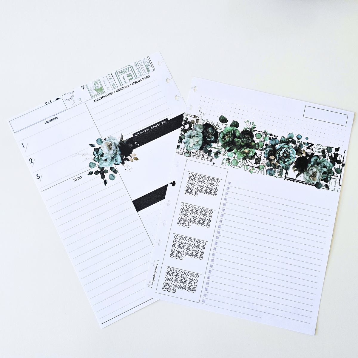3-Month Undated Discbound Planner Inserts | Arbor Designs