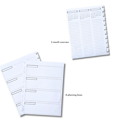3-Month Undated Discbound Planner Inserts | Whisper Dreams