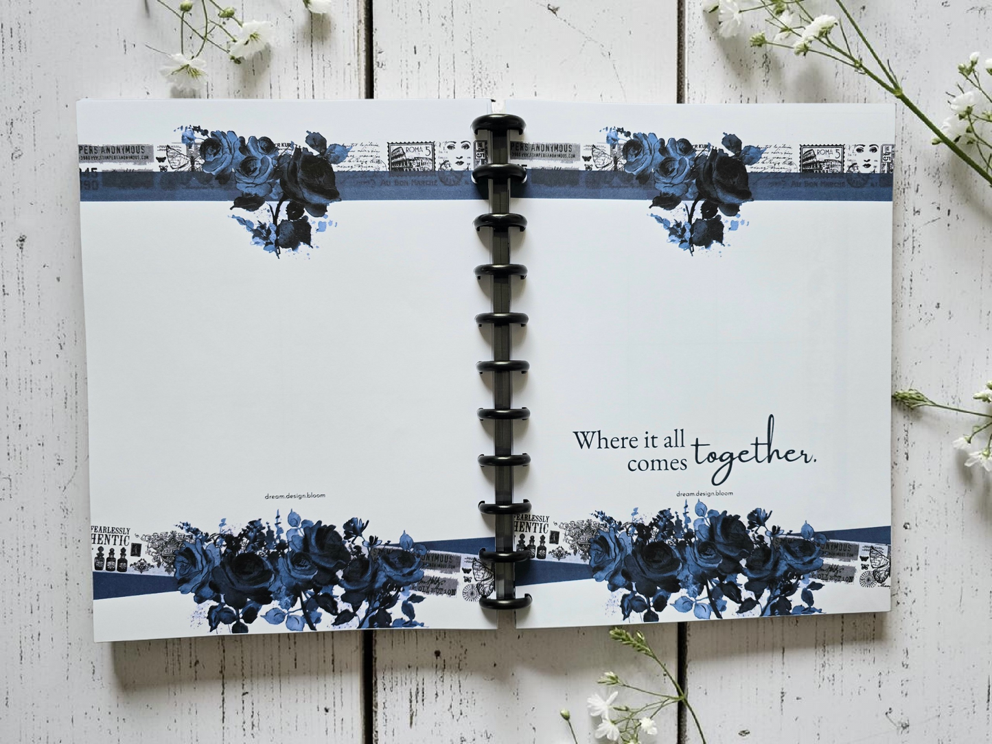 Undated Weekly Discbound Extension Inserts | Azure Blooms