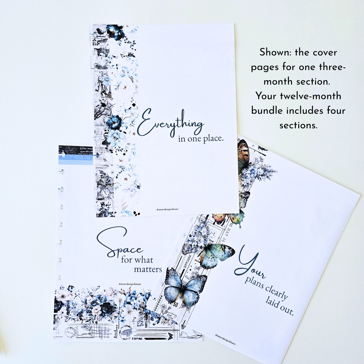 12-Month Undated Boutique Leather Planner Bundle