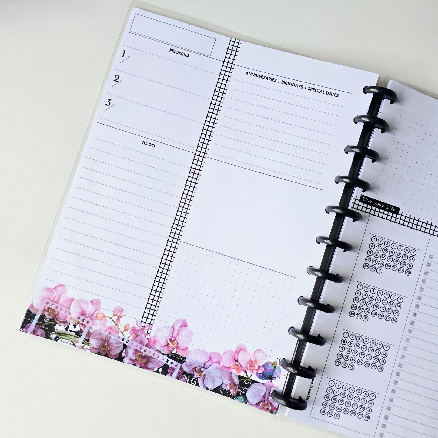 Undated Monthly Discbound Planner | Whisper Dreams