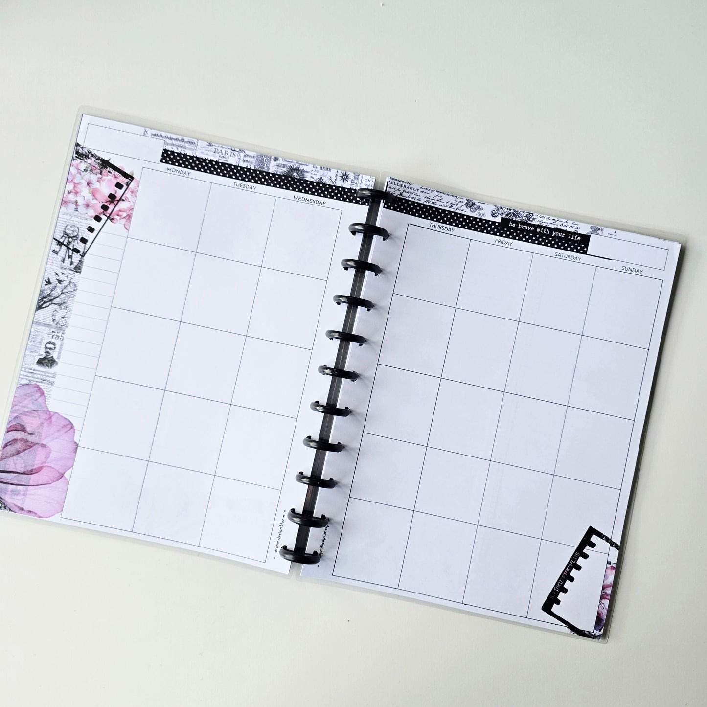 Undated Monthly Discbound Planner | Whisper Dreams